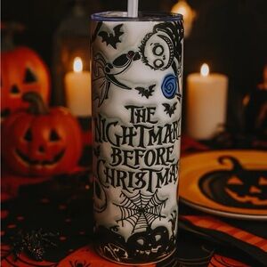 Nightmare Before Christmas Themed Tumbler - Black and White